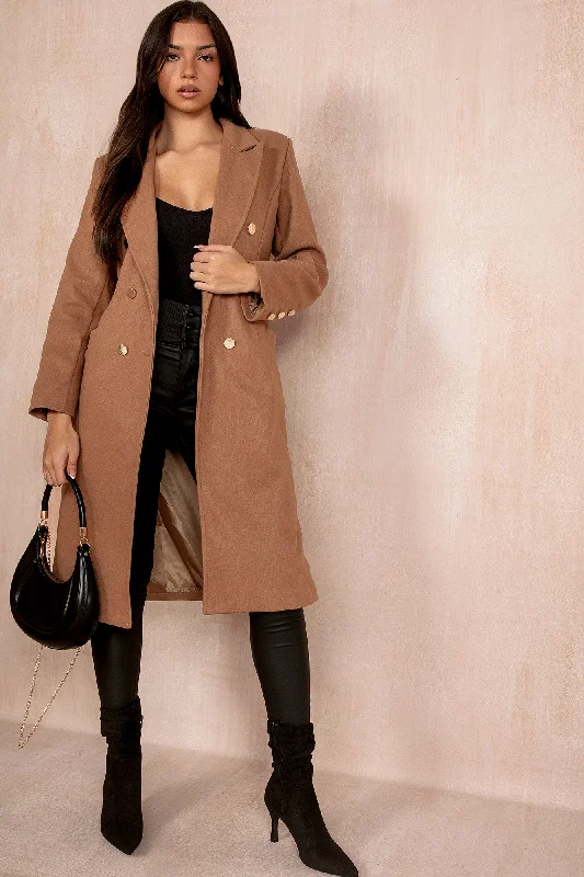 Hemp OvercoatsAriel Camel Longline Belted Coat