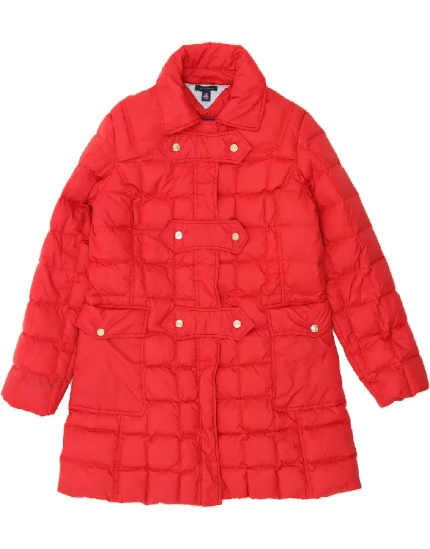 Work OvercoatsTOMMY HILFIGER Womens Padded Coat UK 16 Large Red Polyester