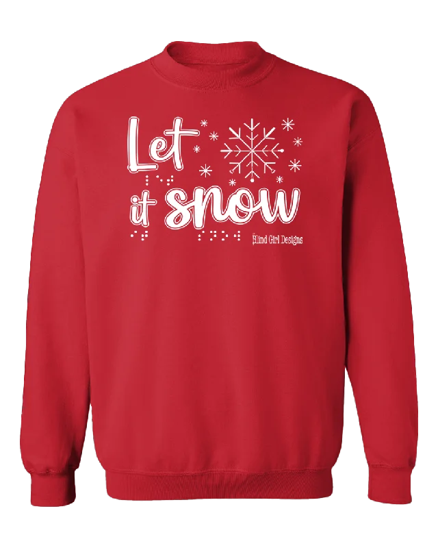 Gym HoodiesNew! Tactile “Let It Snow!” Glow-in-the-Dark Sweatshirt - Red