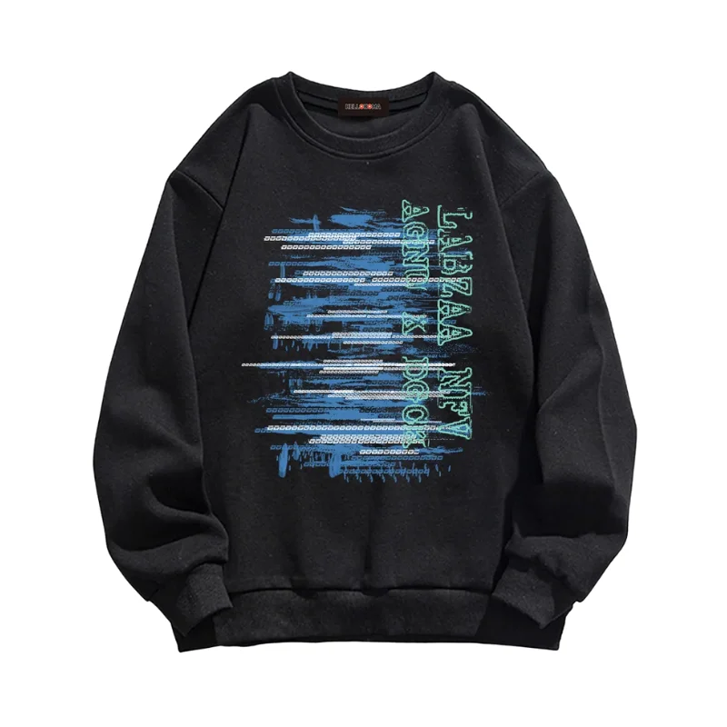 Sherpa-Lined HoodiesHip Hop Color Graffiti Sweatshirt