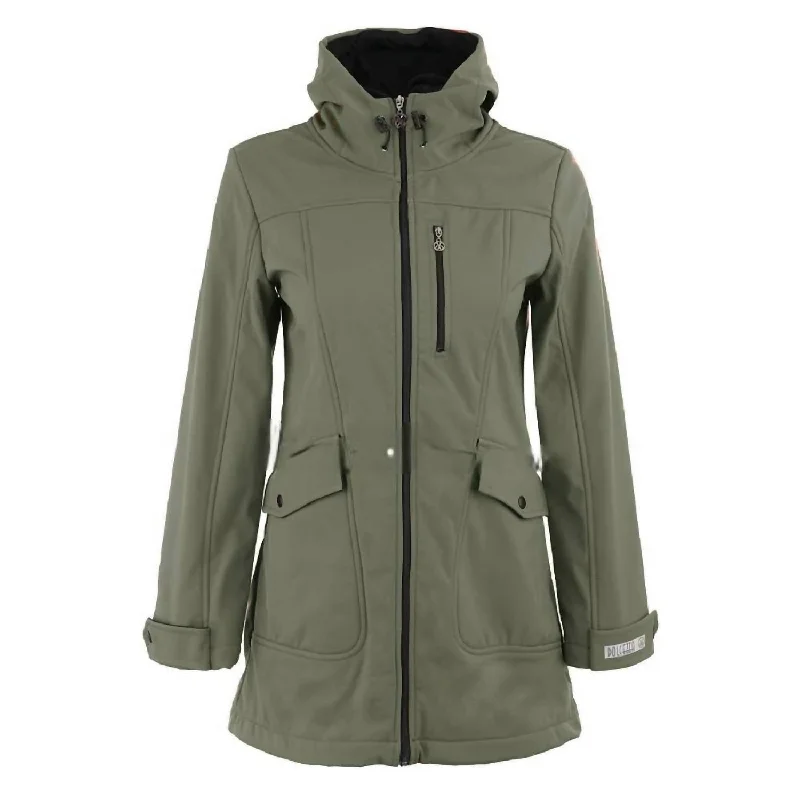 Layered OvercoatsCoat With Ultra Thin Fleece Lining In Khaki