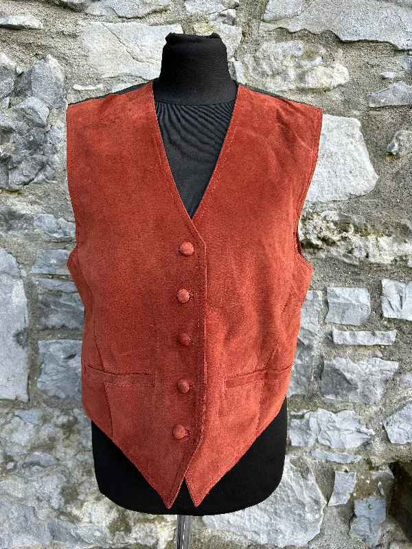 Tasseled Overcoats80s brown suede waistcoat  uk 12