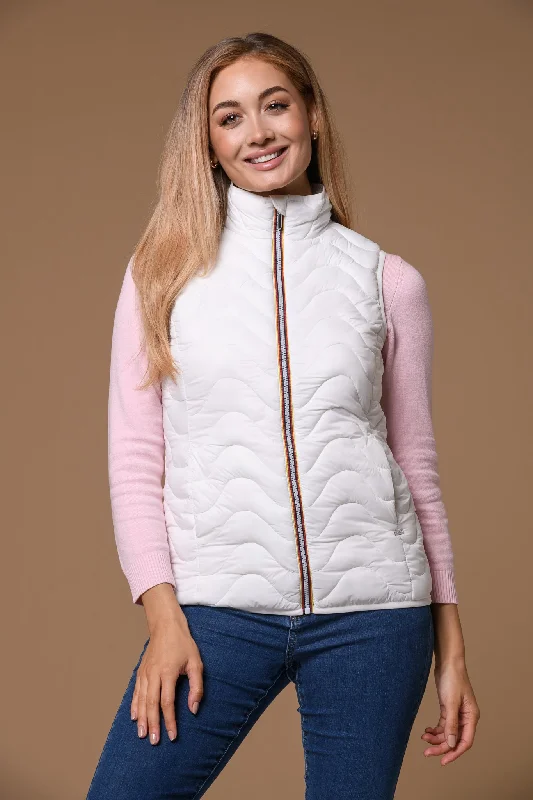 Colour Zip Gilet- White