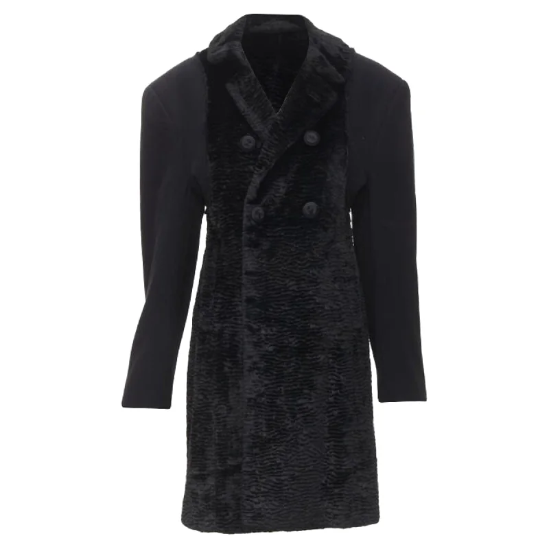 Velvet OvercoatsComme Des Garcons faux fur deconstructed oversized coat