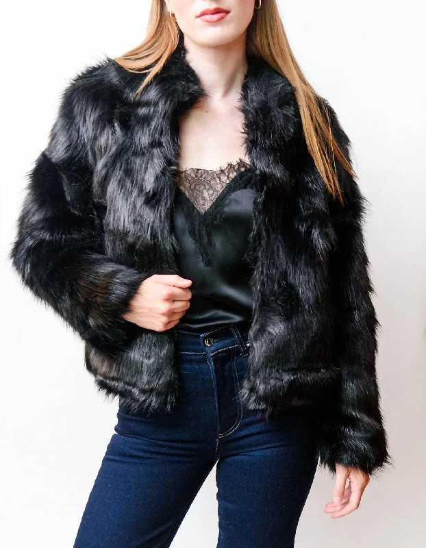 Glitter OvercoatsFur Delish Coat In Black