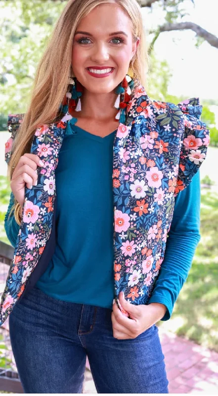 Gwen Floral Puffer Vest