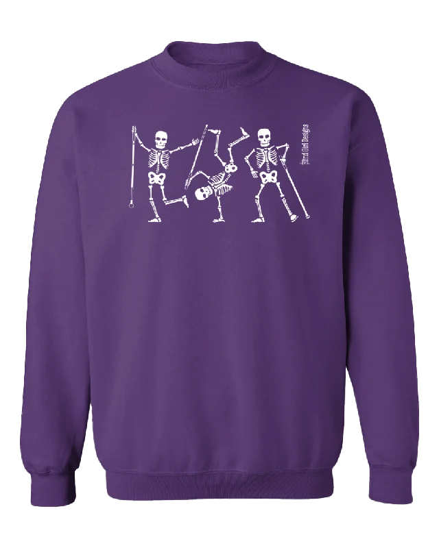 Lounge HoodiesNEW! Dancing Skeletons with white canes 3-D Glow-in-the-Dark Sweatshirt - purple