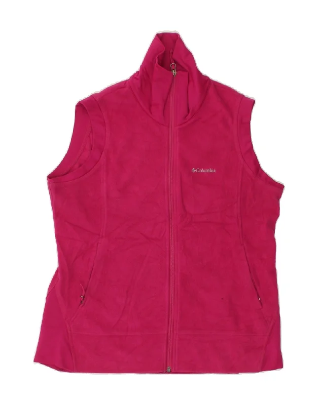 COLUMBIA Womens Fleece Gilet UK 18 XL Pink Polyester