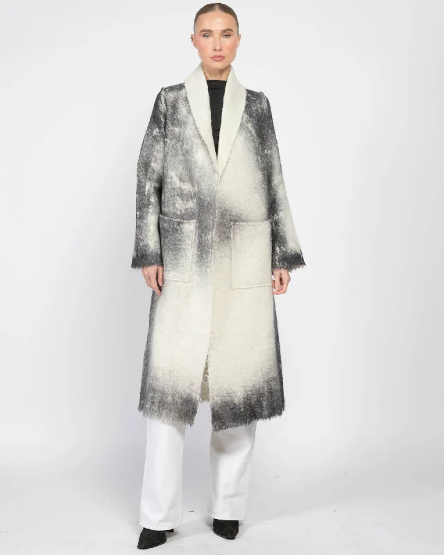 Luxury OvercoatsMarmo Effect Long Coat