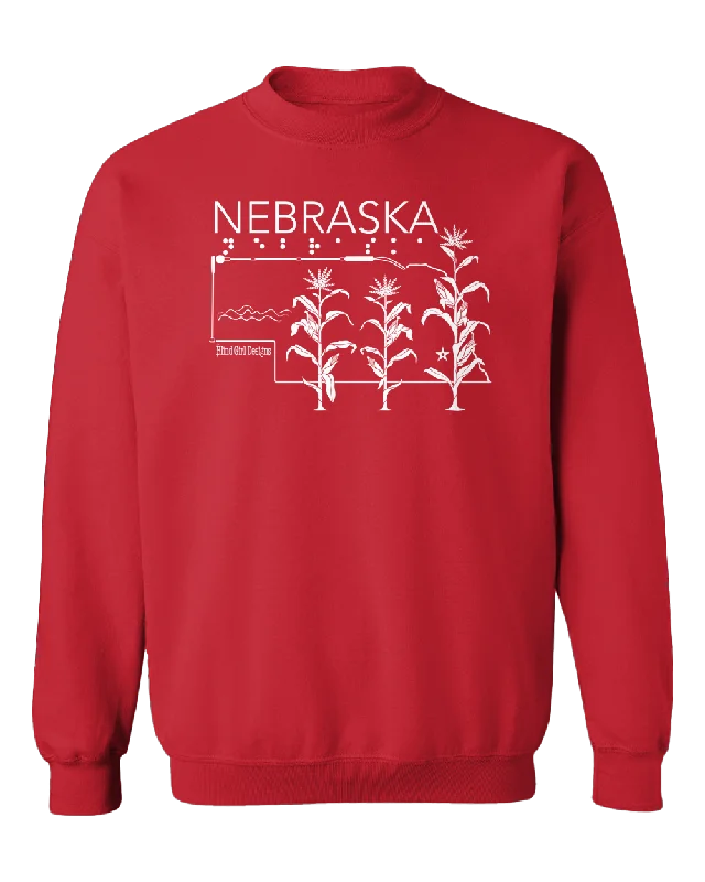 Outdoor Sweatshirts3D Tactile! Nebraska State Sweatshirt - Red