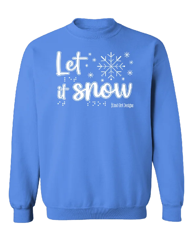 Yoga SweatshirtsNew! Tactile “Let It Snow!” Glow-in-the-Dark Sweatshirt - Carolina Blue