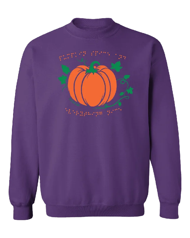 New! 3D  Harvest Pumpkin Spice Crew Sweatshirt - Purple