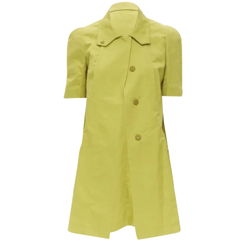 Cashmere OvercoatsMarni silk lime pleat seam short sleeve coat