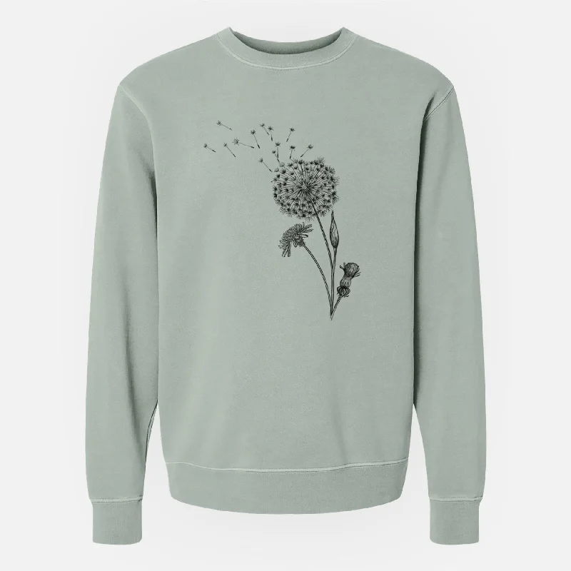 Zip-Up HoodiesCommon Dandelion - Taraxacum officinale - Unisex Pigment Dyed Crew Sweatshirt