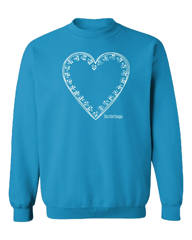 Reversible Hoodies3D Tactile Braille Heart Sweatshirt - Sapphire Blue