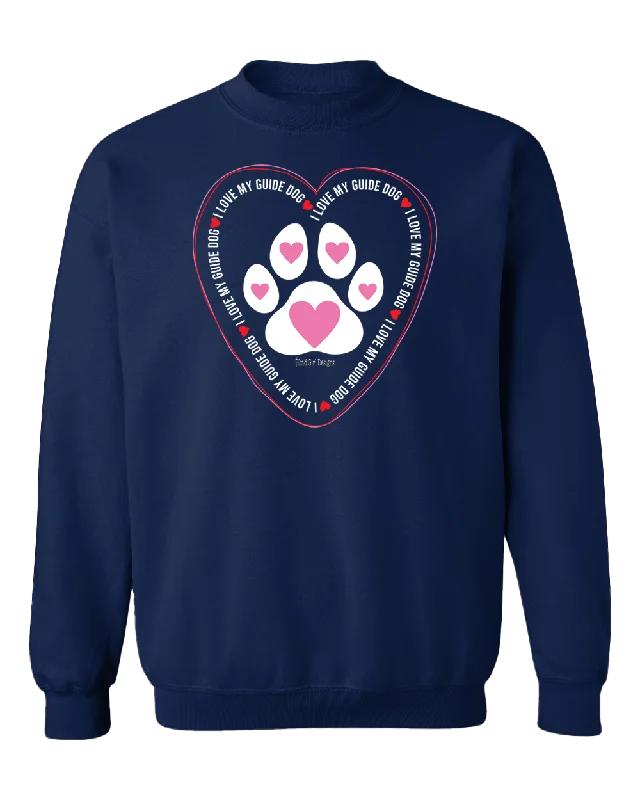 Fitted SweatshirtsSale! I love my guide dog SWEATSHIRT navy