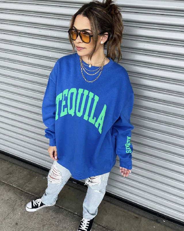 Statement HoodiesHouse Of LuLu Tequila Always Sweatshirt - Blue