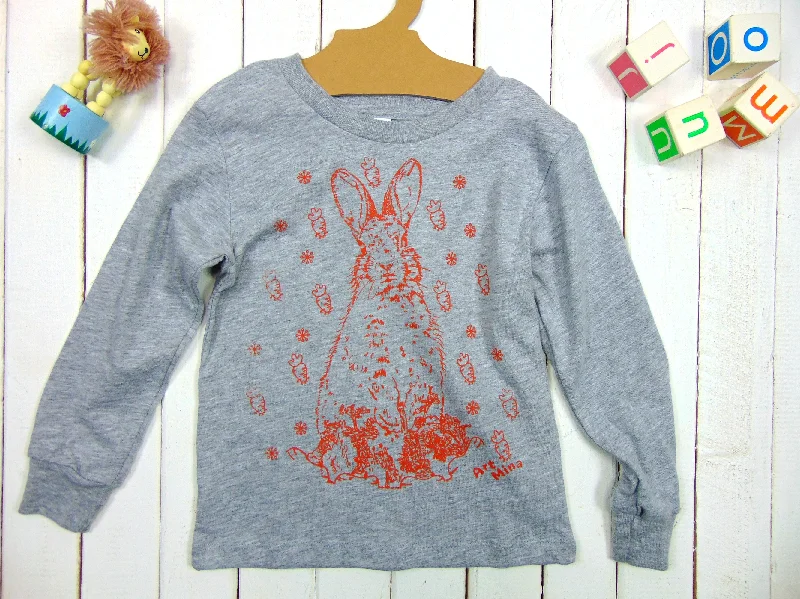 Kids Long Sleeve T-shirt "Bunny Carrot" [Free Shipping]