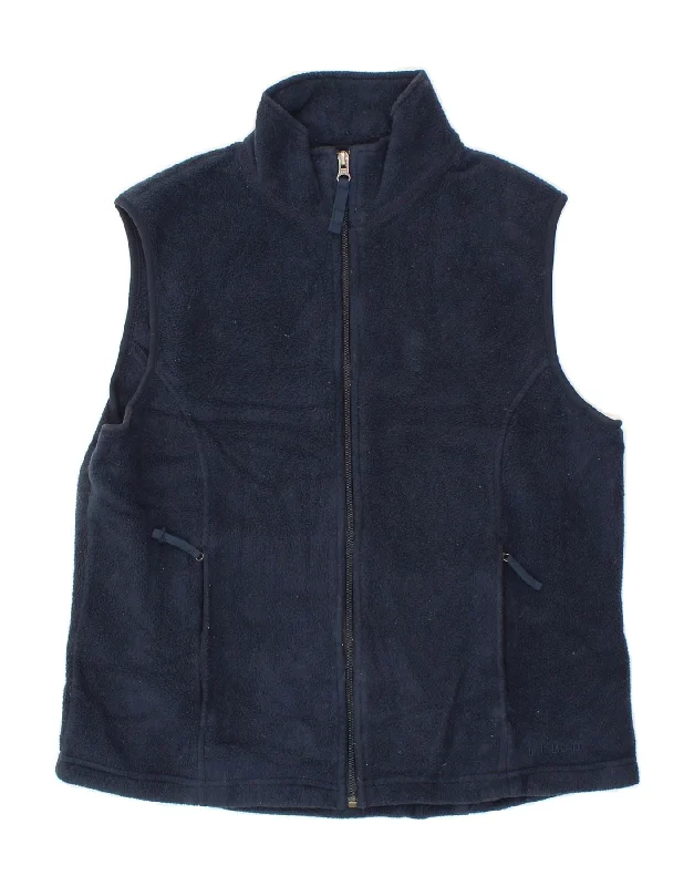 L.L.BEAN Womens Fleece Gilet UK 14 Medium Navy Blue Polyester