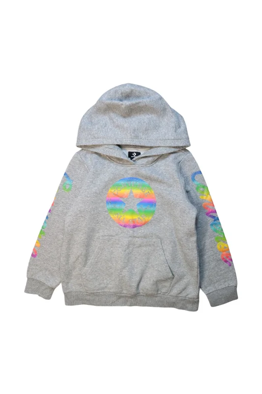 Lace-Up HoodiesConverse Hooded Sweatshirt With Rainbow Star Print 7Y