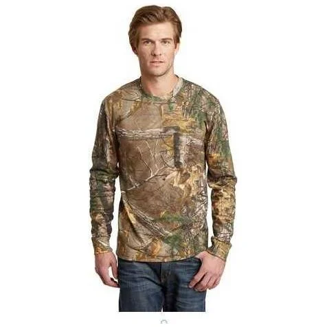 Realtree Long Sleeve Explorer 100% Cotton Camo T-Shirt with Pocket