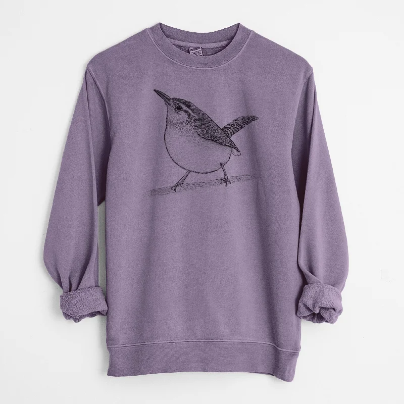 Thermal HoodiesCarolina Wren - Thryothorus ludovicianus - Unisex Pigment Dyed Crew Sweatshirt