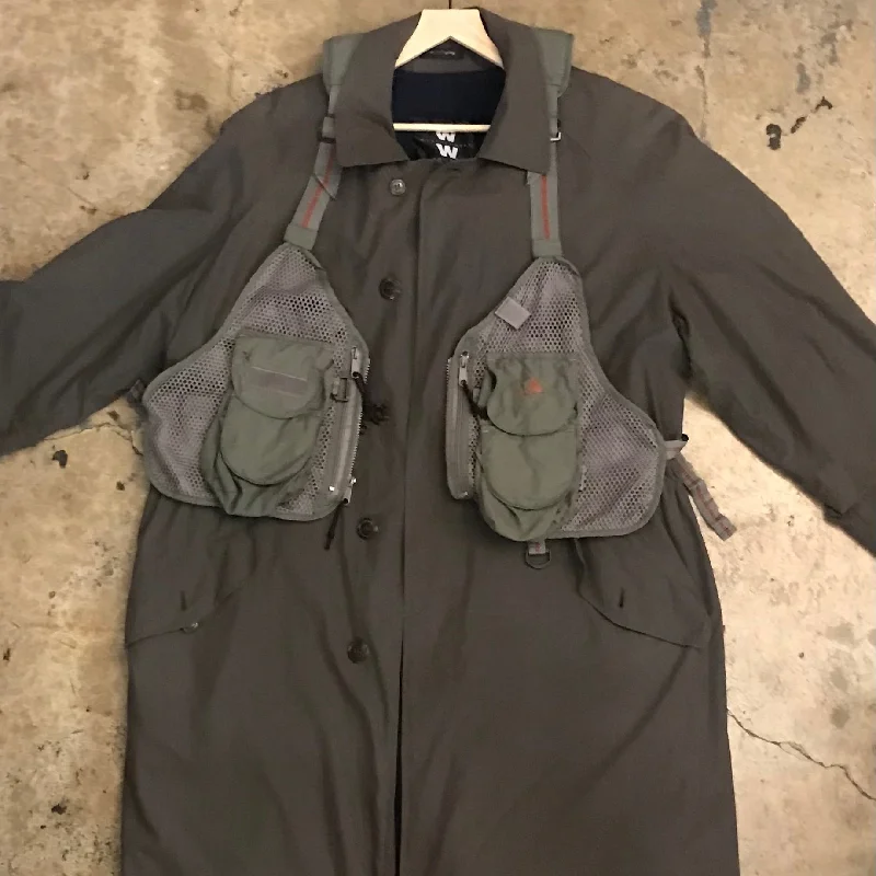 OVERSIZED TRENCH W/ APPLIQUÉ GARAGE SALE FLY FISHING VEST