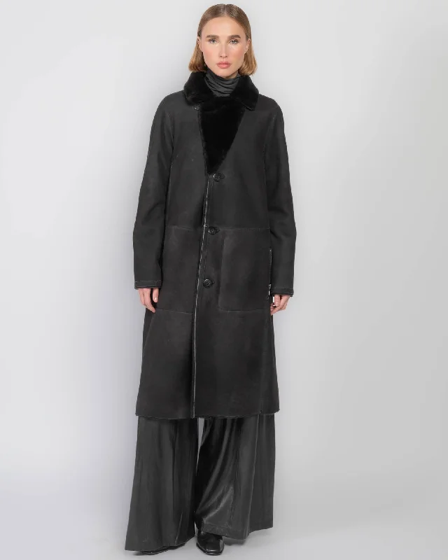 Recycled Fabric OvercoatsZira Shearling Coat