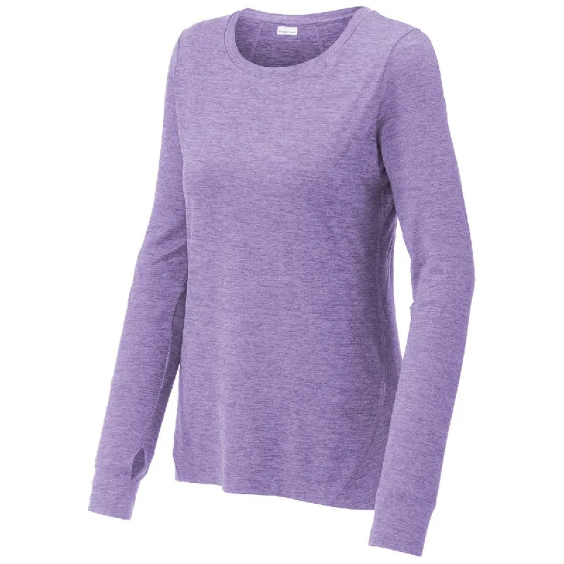 Sport-Tek Women's Hyacinth Heather Exchange 1.5 Long Sleeve Crew