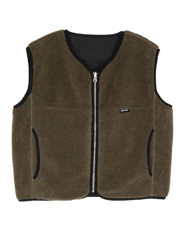 Sierra Reversible Gilet in Sea Kelp & Black