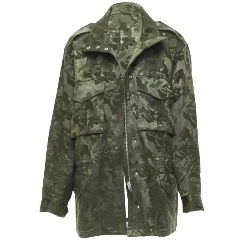 Skateboard OvercoatsAlexander Wang Army camouge jacquard military coat