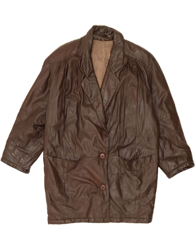 Cape CoatsCONBIPEL Womens Leather Coat UK 20 2XL Brown Leather