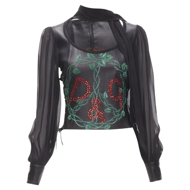 Dolce & Gabbana scaled leather corset blouse