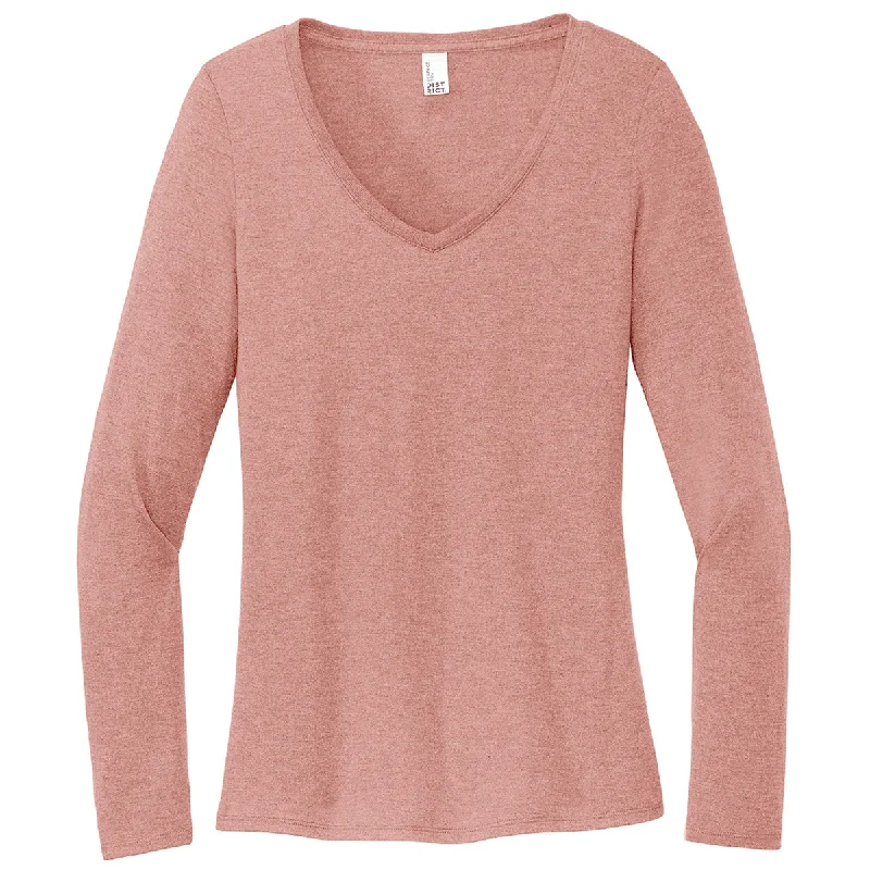 District Women's Blush Frost Perfect Tri Long Sleeve V-Neck Tee