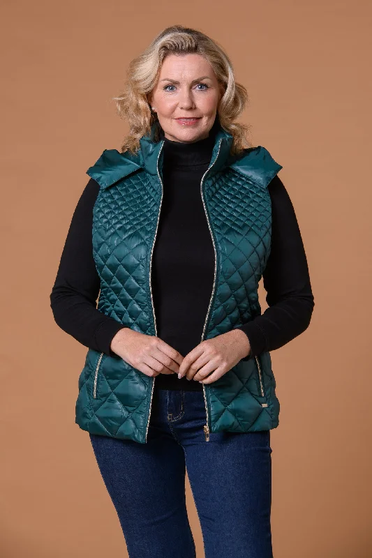 Triple Quilt Gilet Green