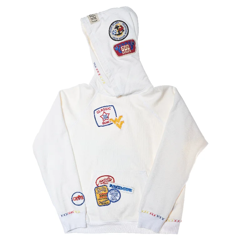 French Terry HoodiesRiley Vintage White All Patched Up Hoodie ships in 2 weeks