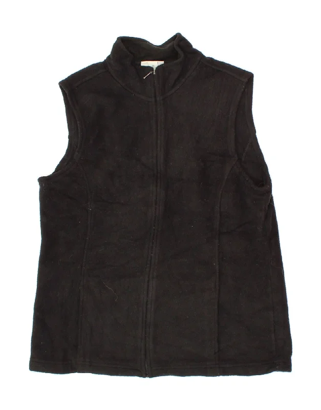 L.L.BEAN Womens Fleece Gilet UK 14 Medium Black Polyester