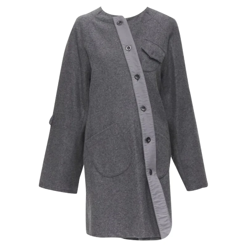 Ski OvercoatsMiu Miu cashmere wool blend asymmetric button boxy coat