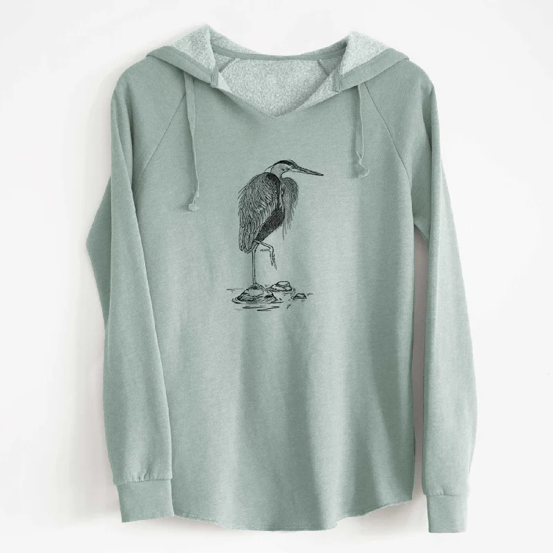 Fishing SweatshirtsArdea herodias - Great Blue Heron - Cali Wave Hooded Sweatshirt