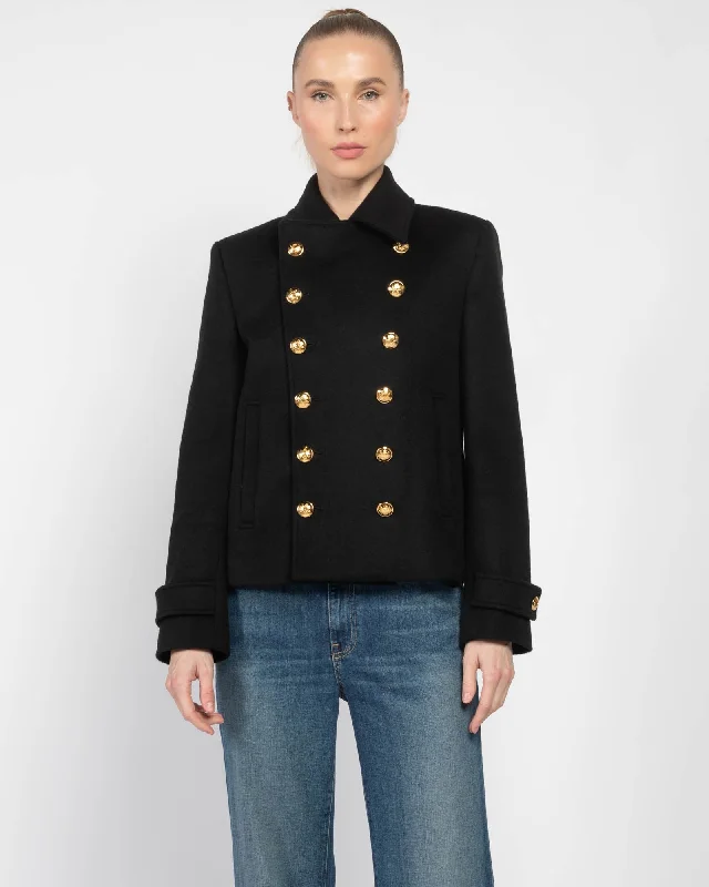 Quilted OvercoatsOrnella Crop Peacoat