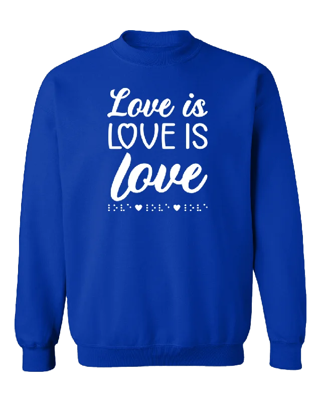 Thermal Hoodies3D! Love is Love with Braille Sweatshirt - Royal Blue