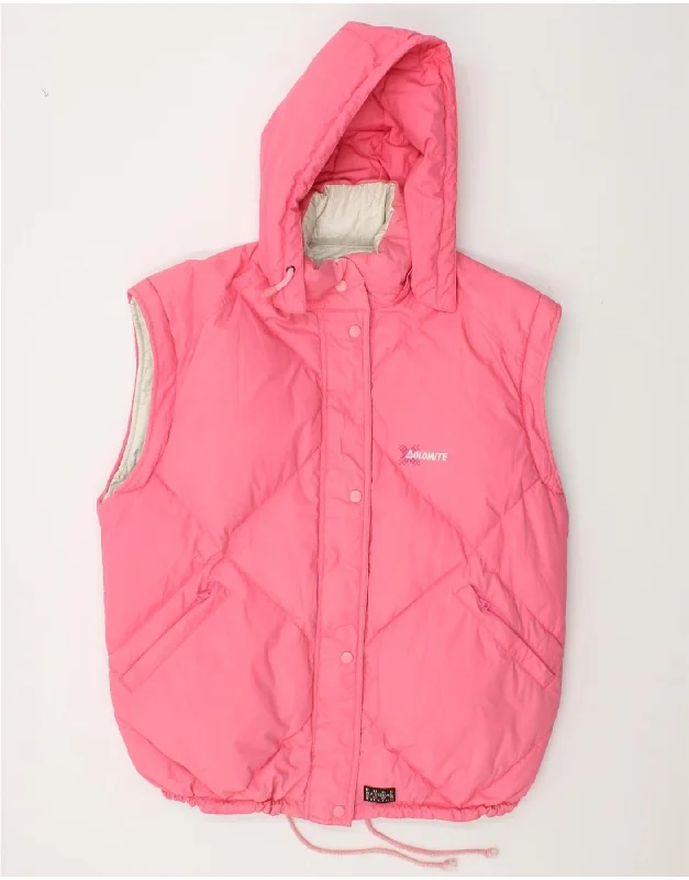 DOLOMITE Womens Reversible Hooded Padded Gilet UK 16 Large Pink Polyester