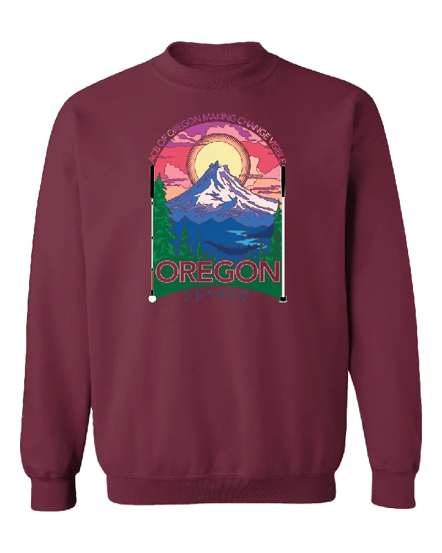 Hip-Hop HoodiesOregon crew sweatshirt Berry