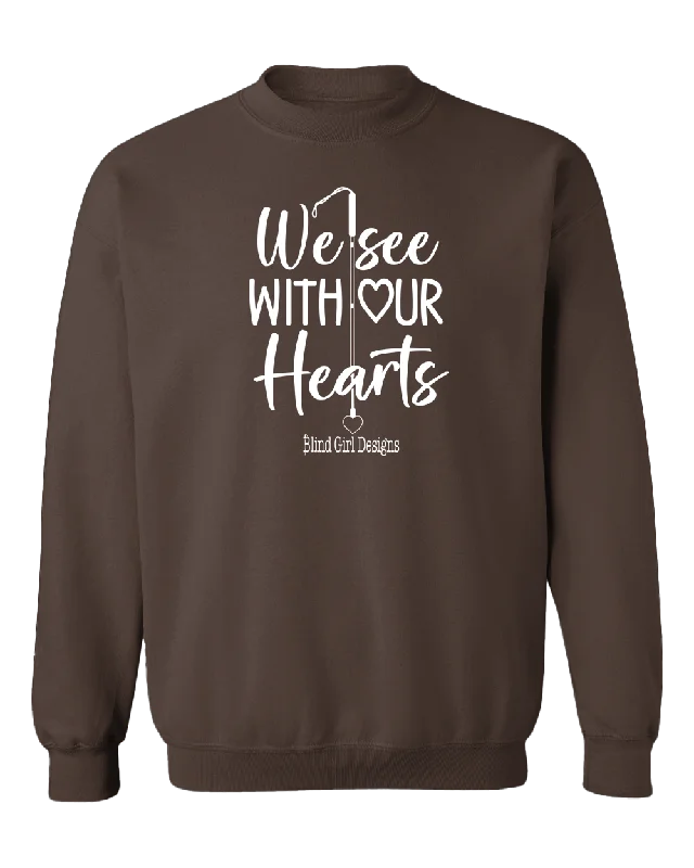 Pullover Hoodies3D We See With Our Hearts Sweatshirt - Chocolate Brown