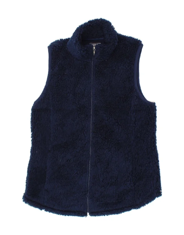 IZOD Womens Fleece Gilet UK 10 Small Navy Blue Polyester