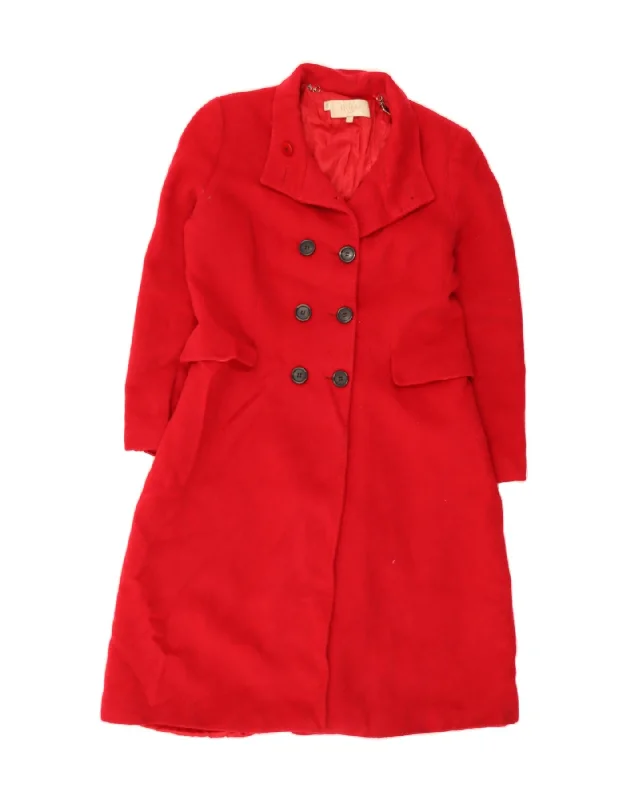 Velvet OvercoatsHOBBS Womens Double Breasted Coat UK 14 Large  Red Wool