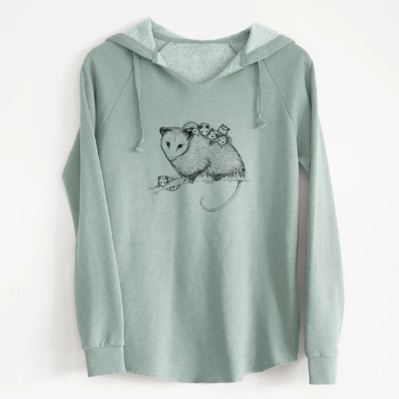 Luxury HoodiesMama Opossum with Babies - Cali Wave Hooded Sweatshirt