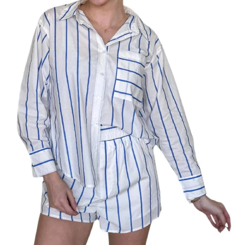 Striped Matching Set In Breezy Blue