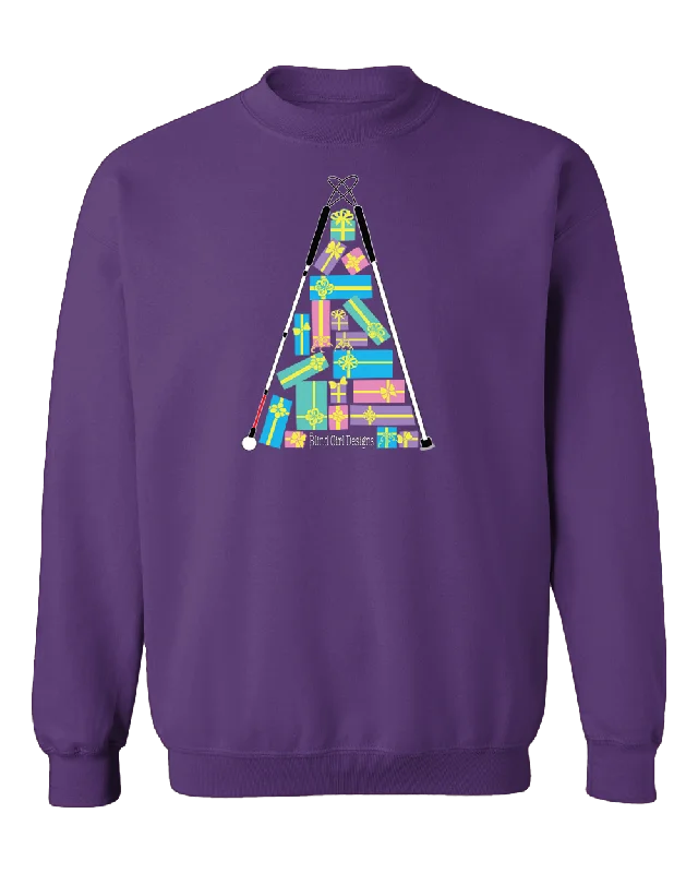 Sheer HoodiesChristmas Tree of Gifts Sweatshirt - Purple