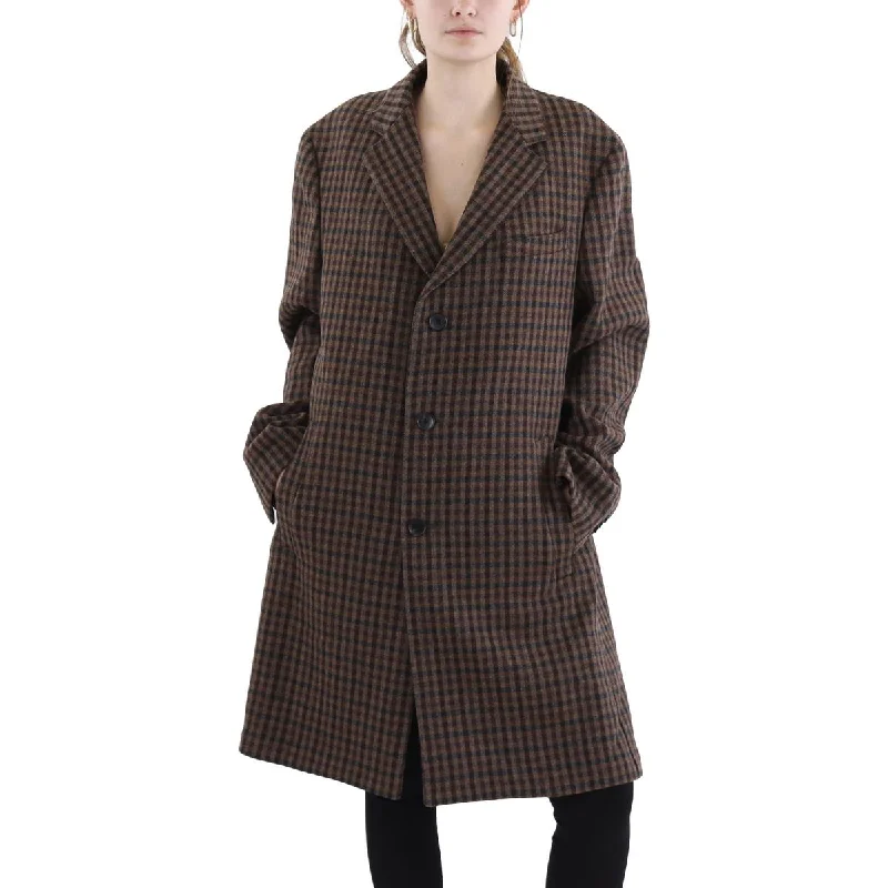 Hiking OvercoatsWomens Virgin Wool Blend Long Wool Coat